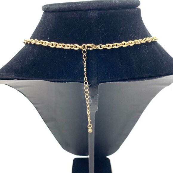 Boho Southwestern Style Necklace Gold Chain Tassel Faux Amber Pendant 25"L - Picture 5 of 5